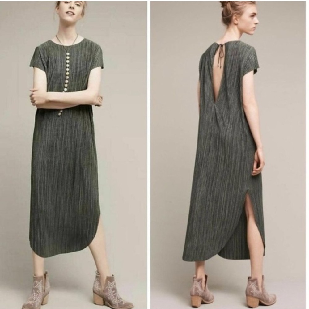 Anthropologie Sabina Musayev Renaissance Crepe Satin Midi Dress Sz XSP EUC 91 - Picture 3 of 12